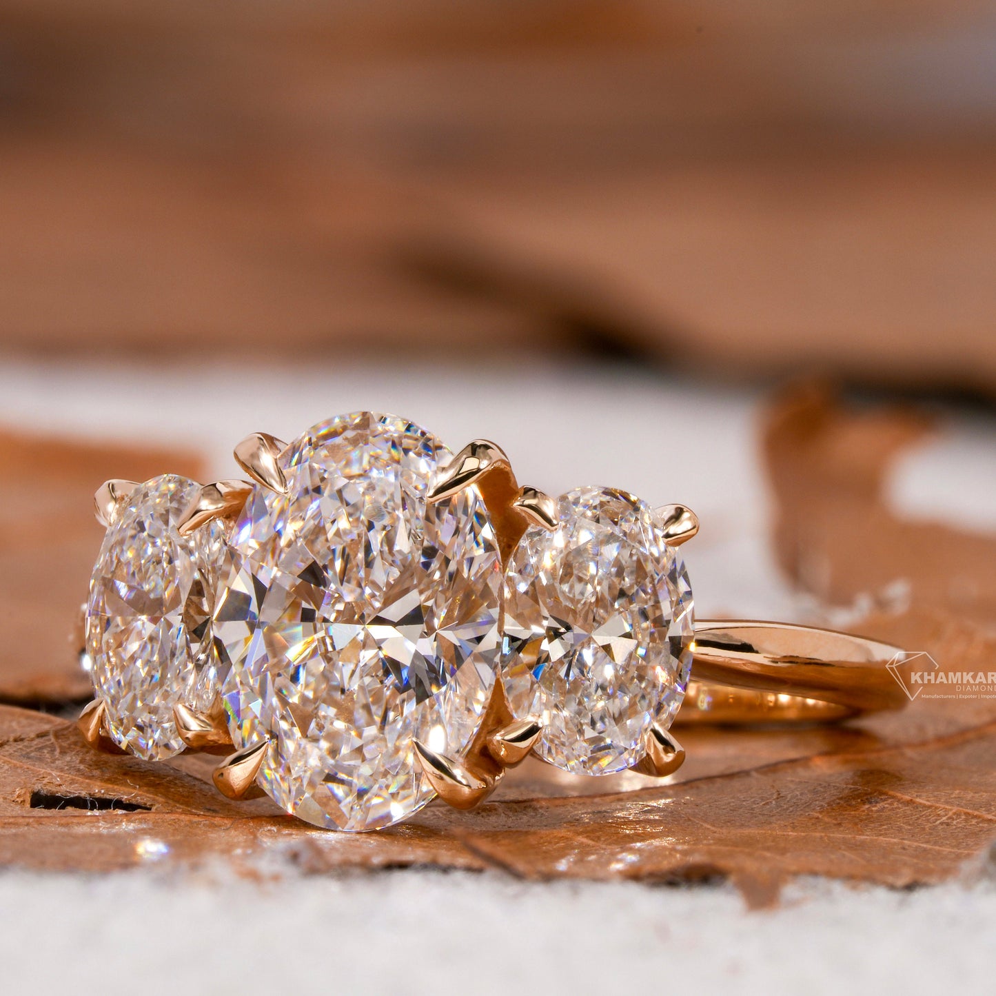 Oval Three Stone Engagement Ring,2.50 TCW Oval Cut Lab Grown Diamond Ring,Wedding Ring For Women,Trilogy Ring For Her,Anniversary Gift Ring