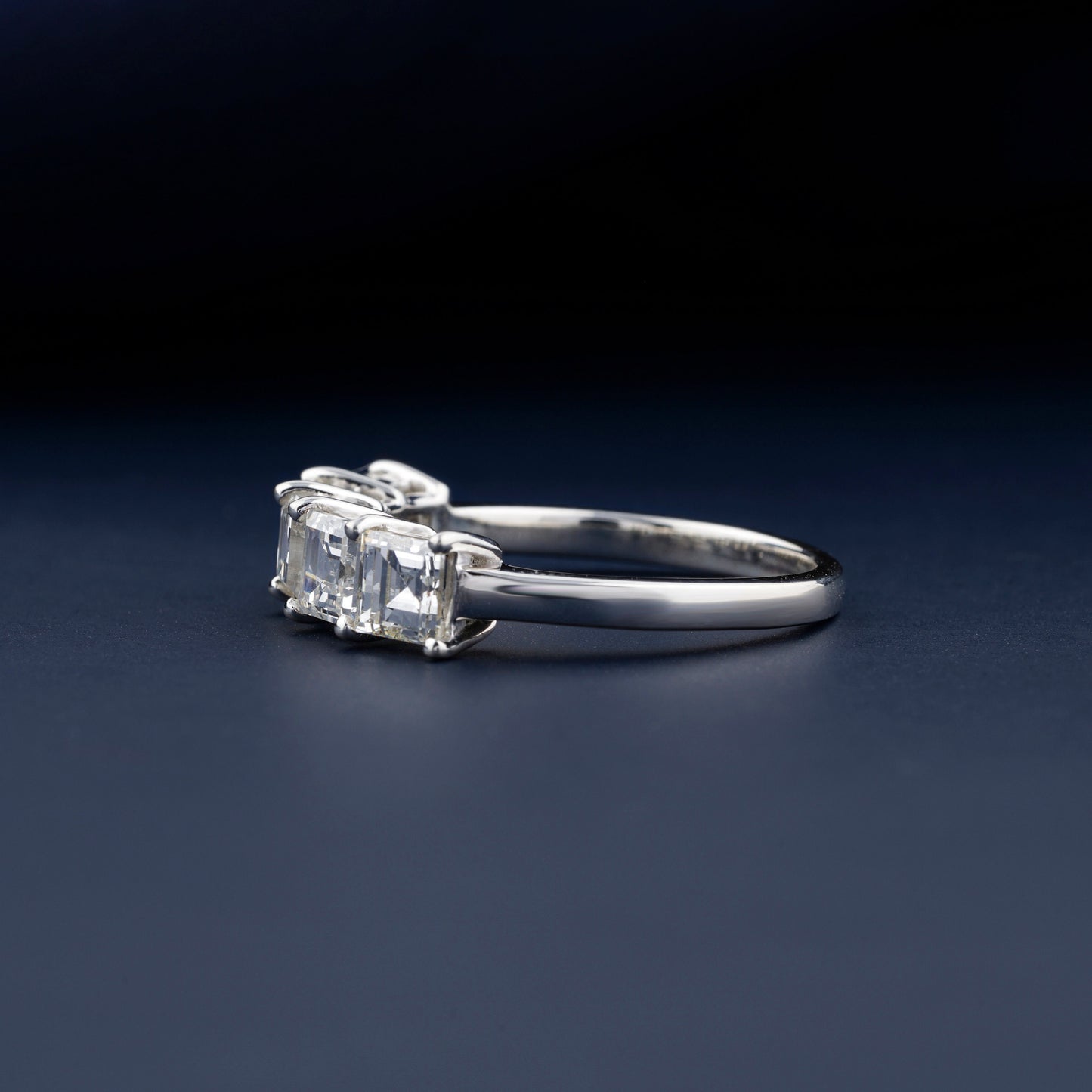 2.00 TCW Carre Cut Lab Grown Diamond Eternity Band | 5 Stone Half Eternity Wedding Ring