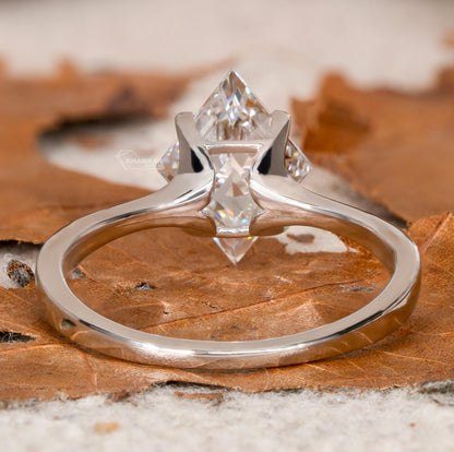 2.00CT Lozenge Cut Lab Diamond Solitaire Engagement Ring for Women