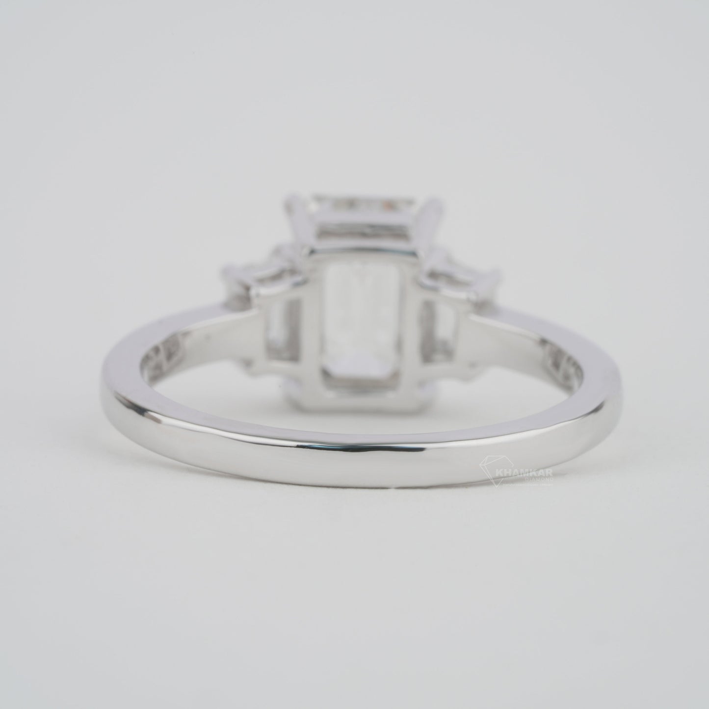 Emerald Cut Lab Diamond Three Stone Anniversary Ring for Her