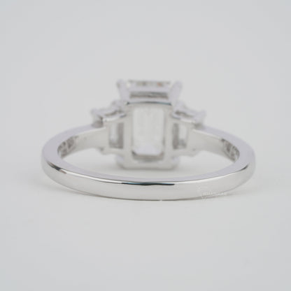 Emerald Cut Lab Diamond Three Stone Anniversary Ring for Her