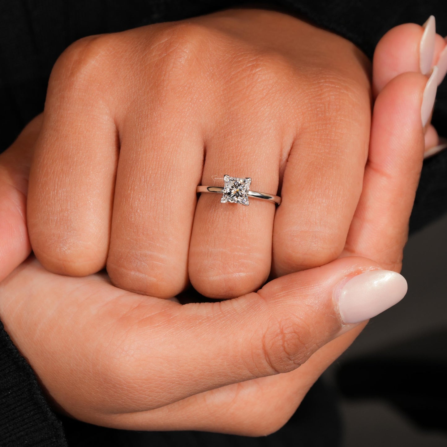 1CT Princess Cut Lab Diamond Ring | Solitaire Engagement Ring