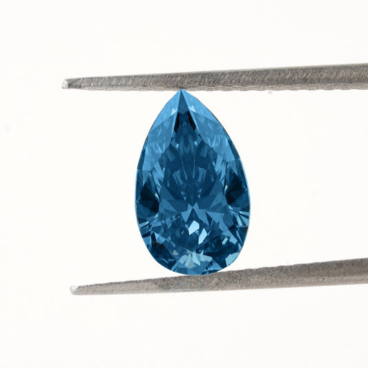 Pear Lab Grown Blue Colored Diamond Fancy Colored Diamond Pear Lab Diamond Loose For Diamond Ring Vivid Blue Diamond Loose For Pendant