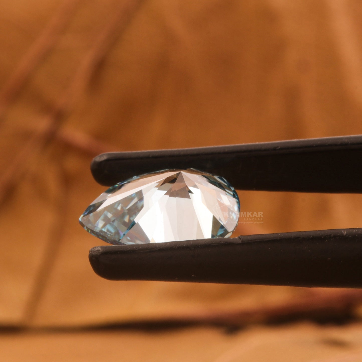 1CT Pear Fancy Vivid Blue Lab Grown Diamond For Pendant Fancy Blue Color Lab Made Loose Diamond For Her Blue Pear Diamond Ring Gift For Her
