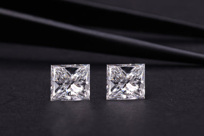 Princess Cut Lab grown Diamond CVD-HPHT Diamond Pair For Earring Studs D-E Color Loose Diamond For Anniversary Gift Fancy Cut Diamond