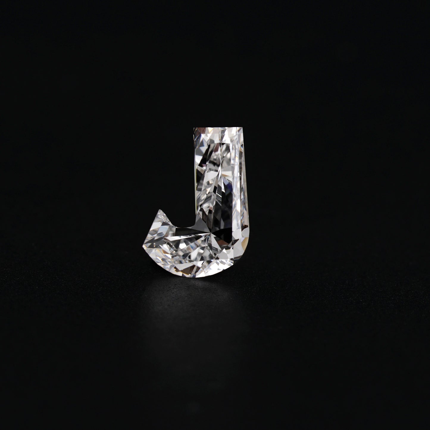 J Shape Lab grown Diamonds " J " Letter Diamond Pendant Gift For Him Fancy Cut Diamond Antique Cut CVD-HPHT Diamond Conflict Free Diamond