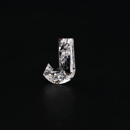 J Shape Lab grown Diamonds " J " Letter Diamond Pendant Gift For Him Fancy Cut Diamond Antique Cut CVD-HPHT Diamond Conflict Free Diamond