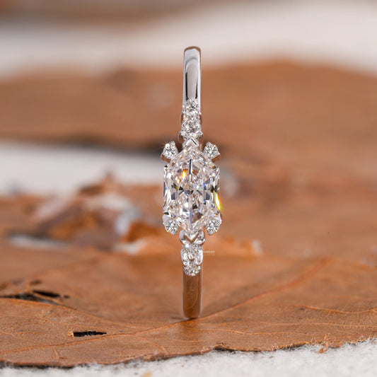 East West Dutch Marquise Lab Diamond Engagement Ring For Her