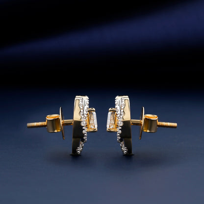 Trillion Cut Lab Diamond Halo Stud Earrings for Women
