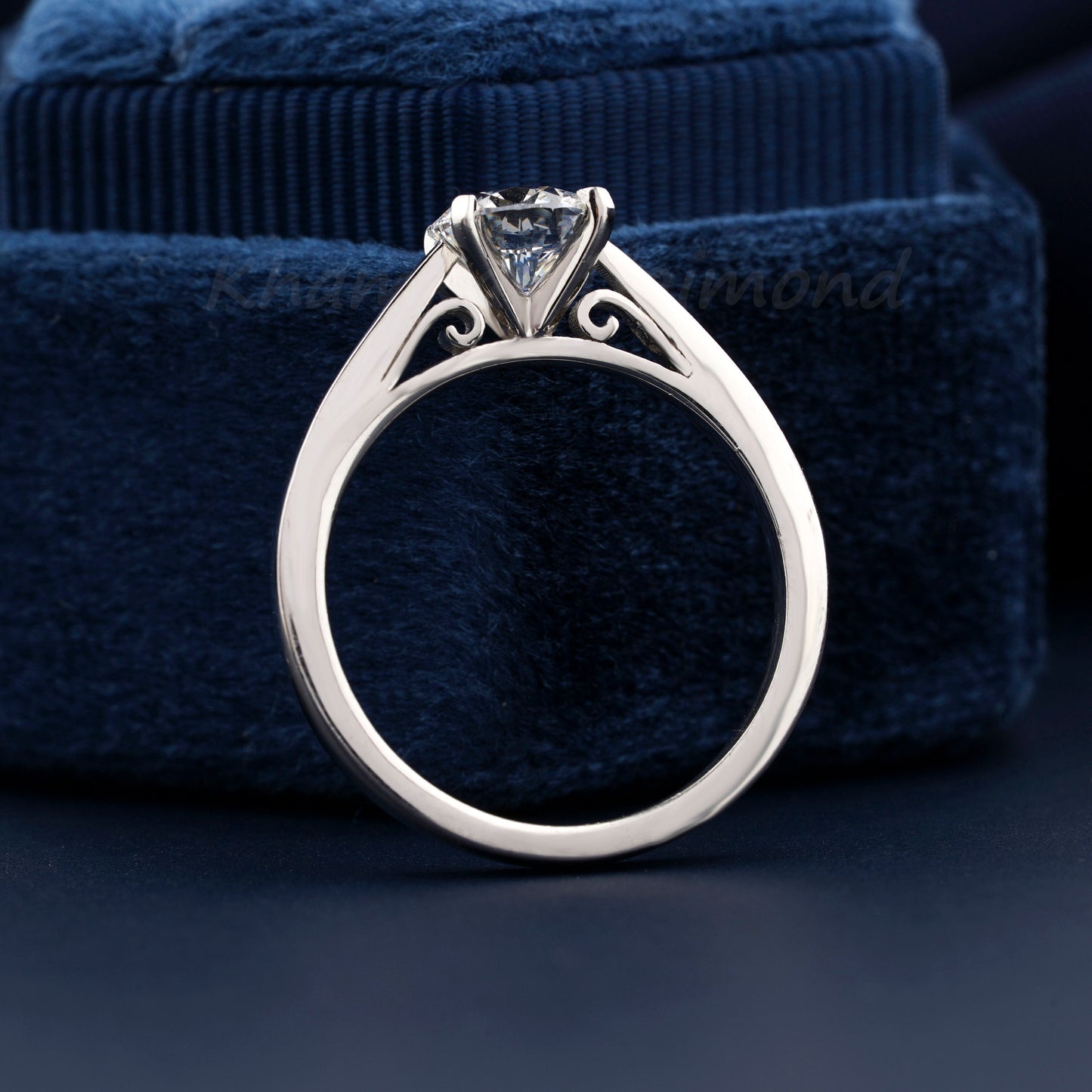 1CT IGI Certified Round Lab Grown Diamond Engagement Ring