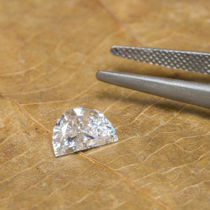 Half Moon Lab Diamond Engagement Ring | IGI Certified | 14K White Gold