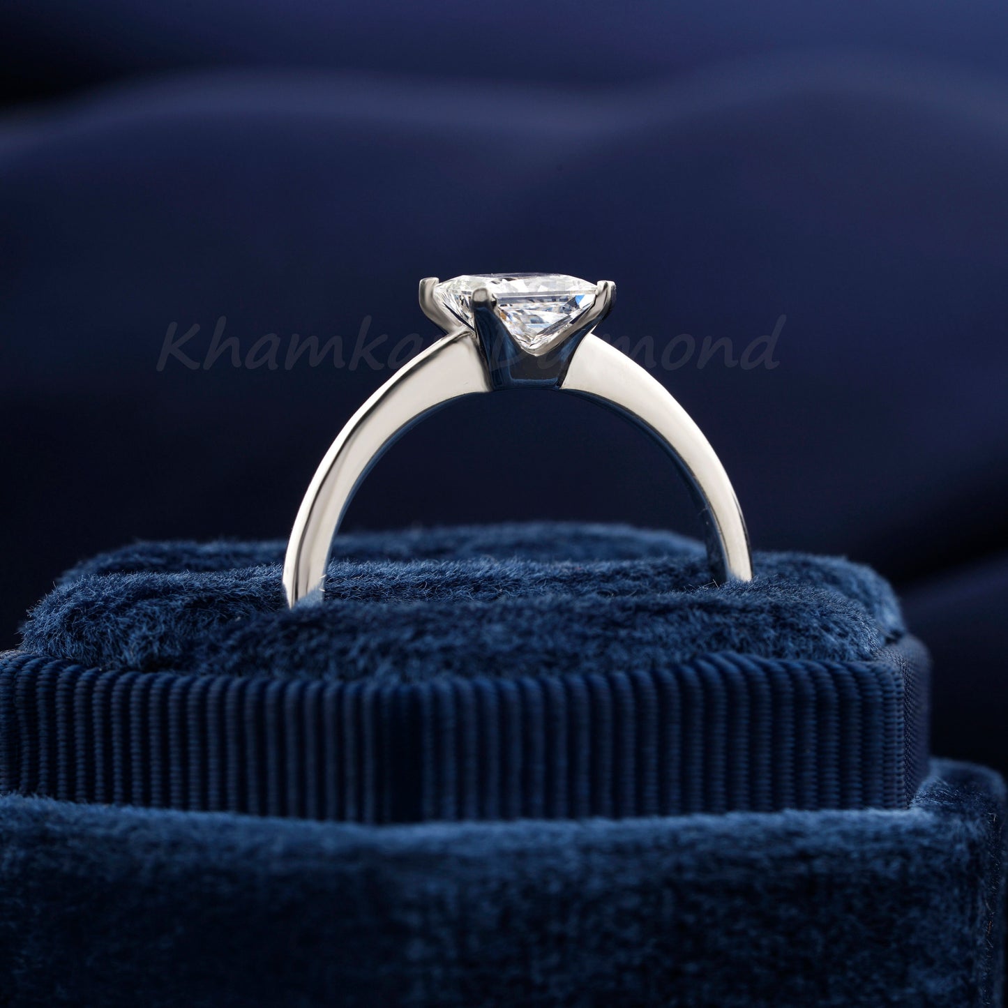 1 Ct Princess Cut Lab Diamond Ring, E/VS1 Solitaire Engagement Wedding Ring
