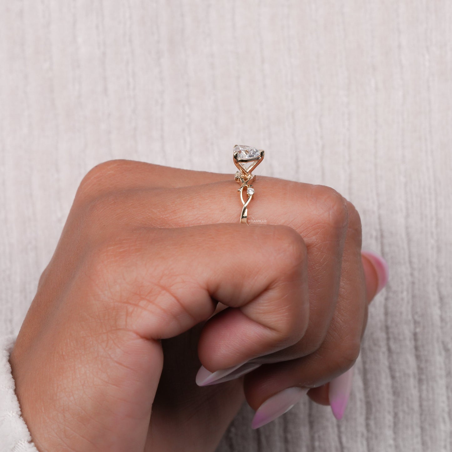 1.00CT Heart Lab Diamond Engagement Ring | E/VS Ring