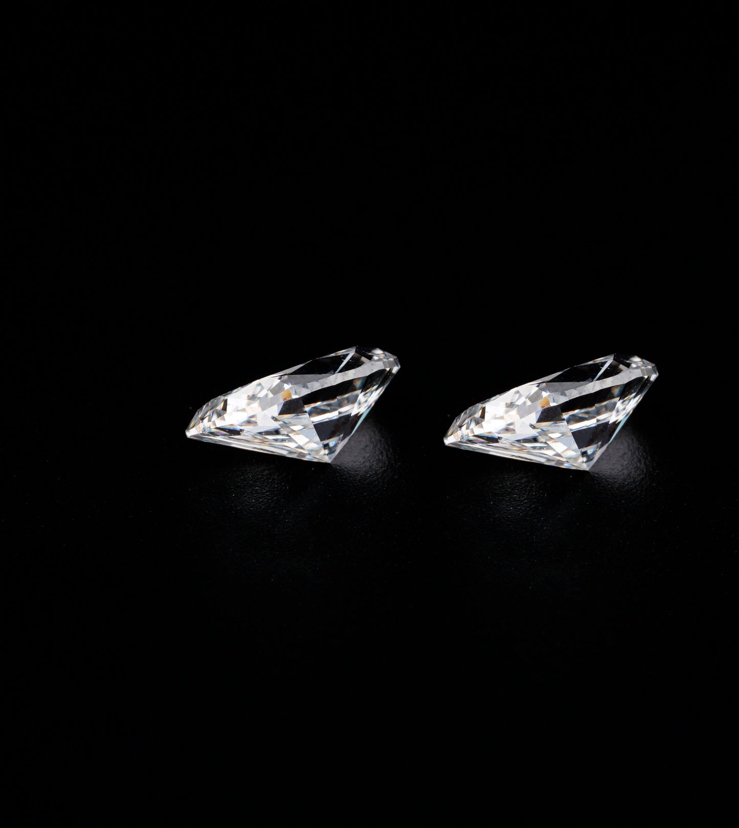 Half Moon Lab Diamond Ring | Three Stone Engagement Ring