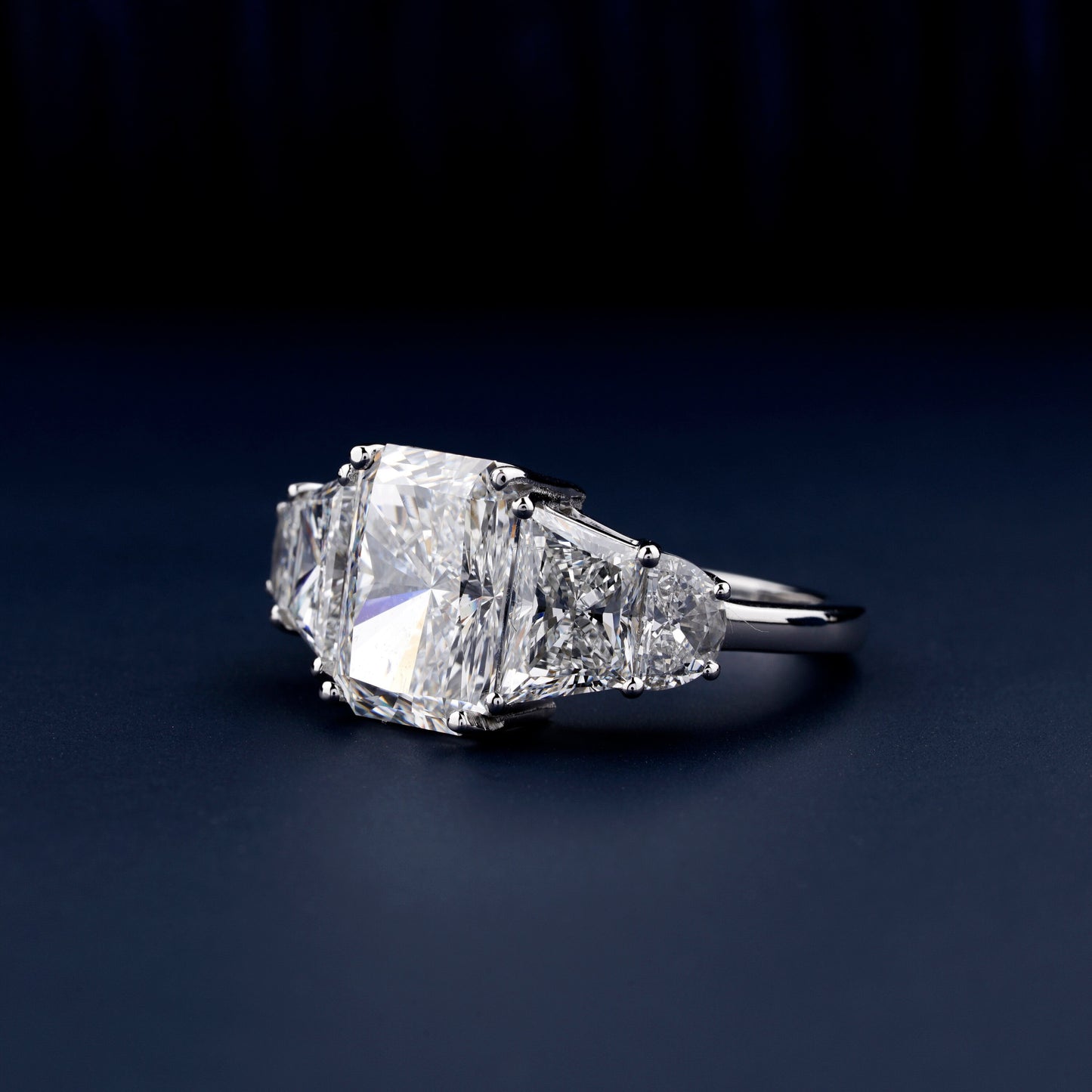 Radiant Cut Lab Grown Diamond Five Stone Engagement Ring