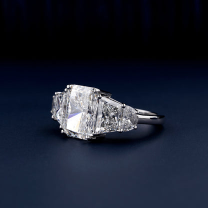 Radiant Cut Lab Grown Diamond Five Stone Engagement Ring