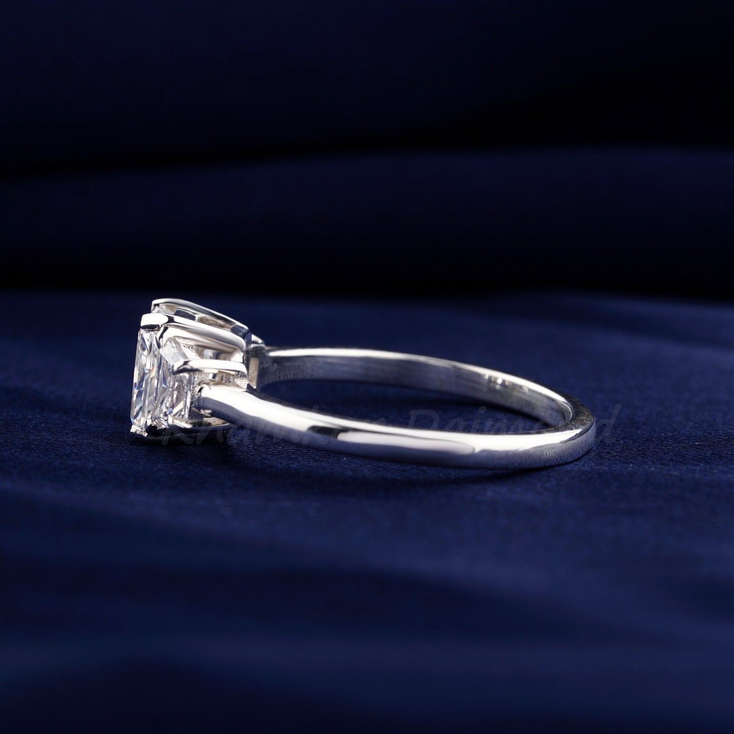 Radiant 1.30CT Lab Diamond Three Stone Engagement Ring