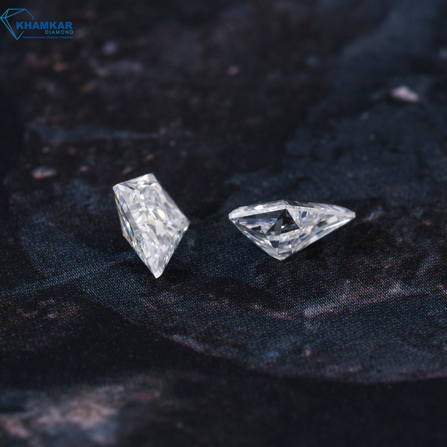 Kite Cut Labgrown Diamond For Studs,CVD-HPHT Diamond For Gift, Conflict Free Diamond,Side Stone Ring,18K White Gold Kite Diamond Bezel Stud