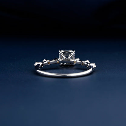 1 CT Asscher Cut Lab Grown Diamond Ring – IGI Certified Pave Engagement Ring For Her