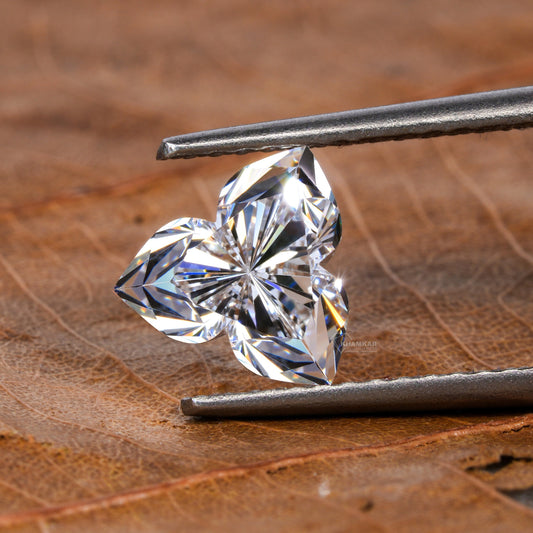 Lotus Cut Lab Grown Diamond,Antique Cut Diamond For Engagement Pendant,Fancy Cut Lab Created Diamond for Gift,Flower Cut Diamond Gift Ring