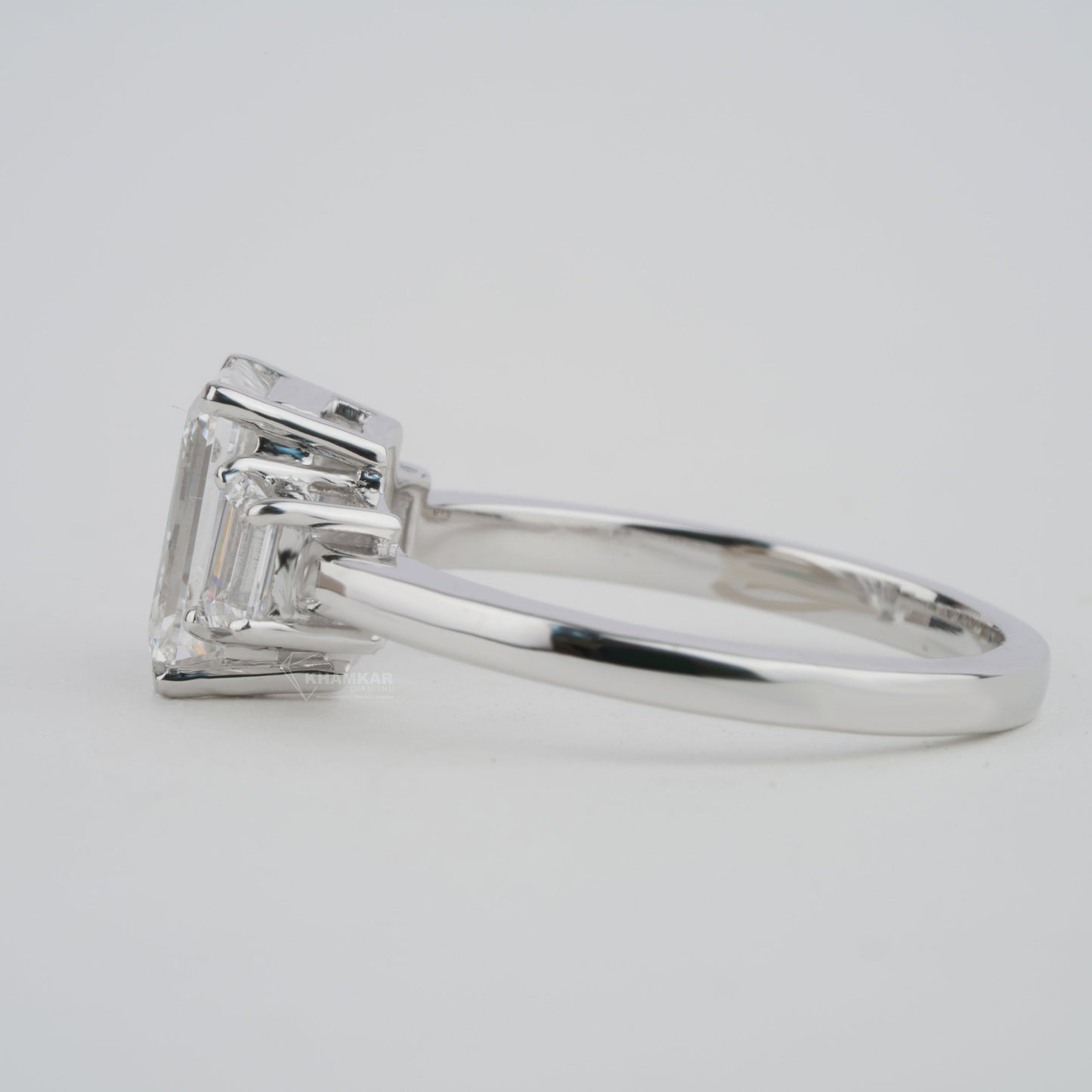 Emerald Cut Lab Diamond Three Stone Anniversary Ring for Her