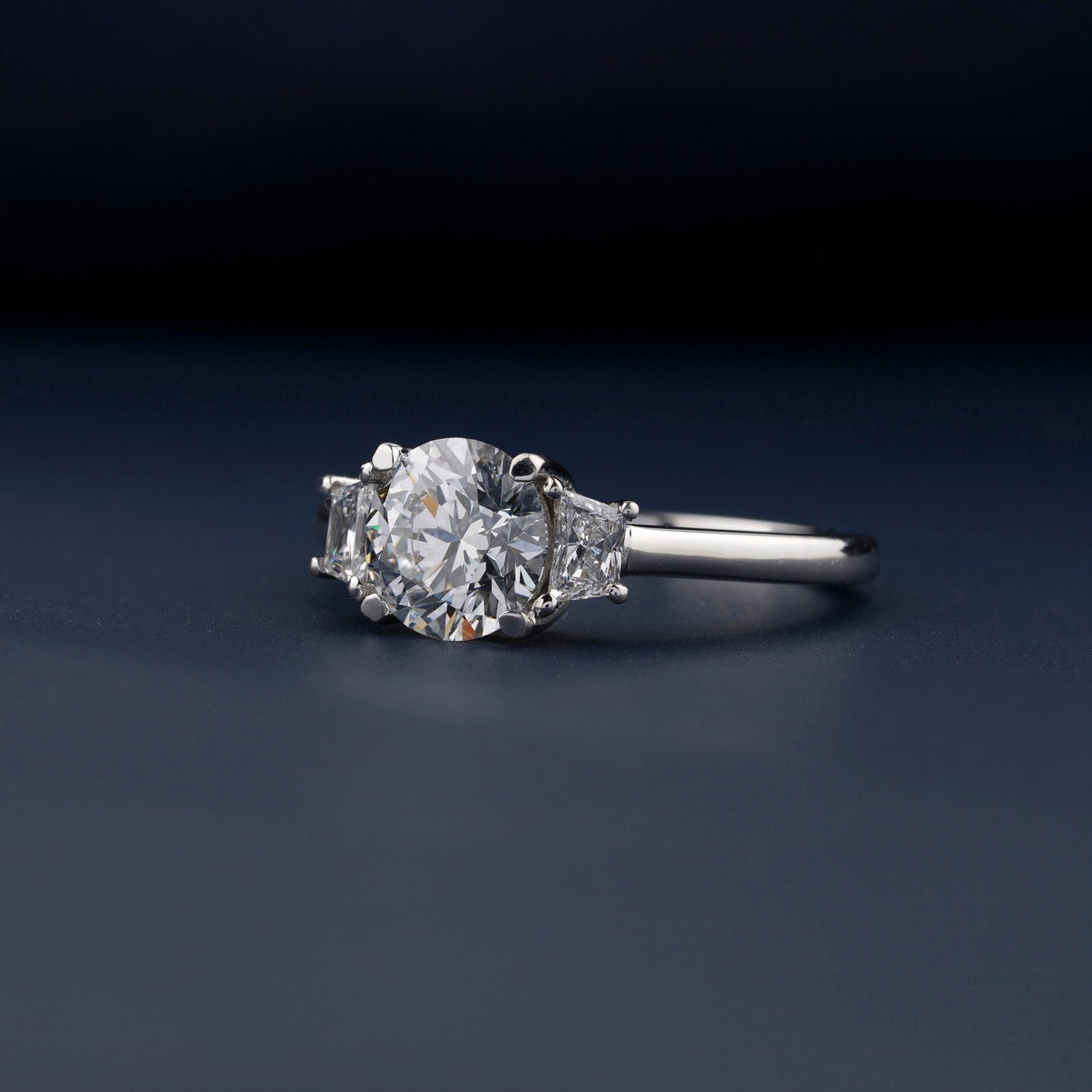 1.50CT Round Lab Diamond Engagement Ring – Three Stone Ring