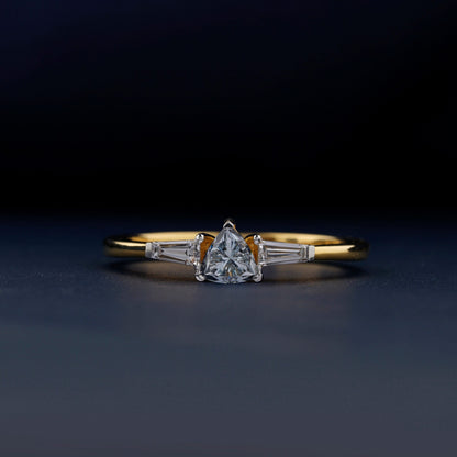 Light Blue Trillion Lab Diamond Ring – Three Stone Promise Ring