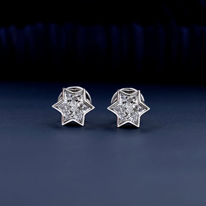 2 CT Star Cut Lab Grown Diamond Stud Earrings for Her