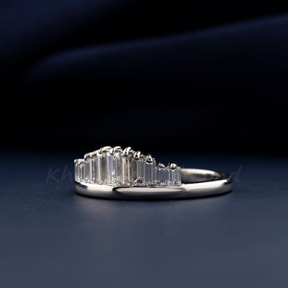 Baguette Cut Lab Diamond Ring | Bridal Wedding Band