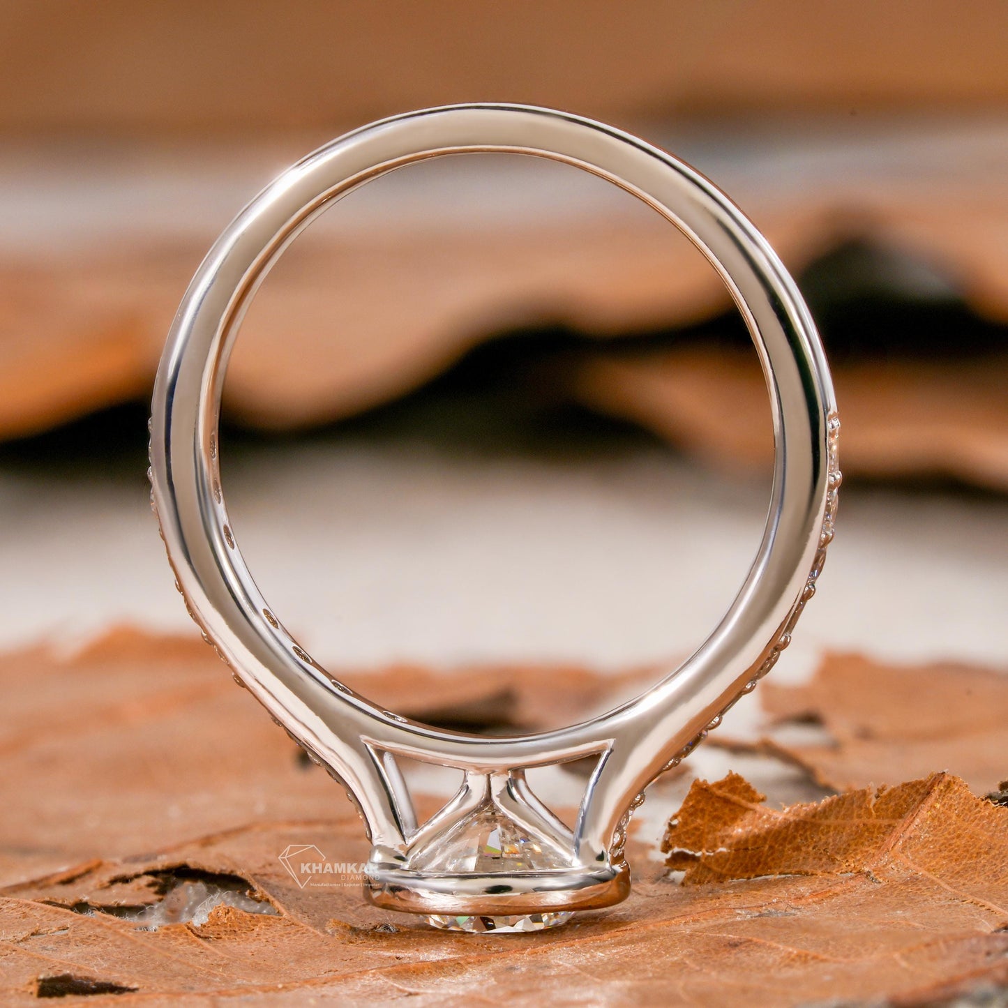 0.75CT Round Lab Diamond Ring | Bezel Set Wedding Ring White Gold