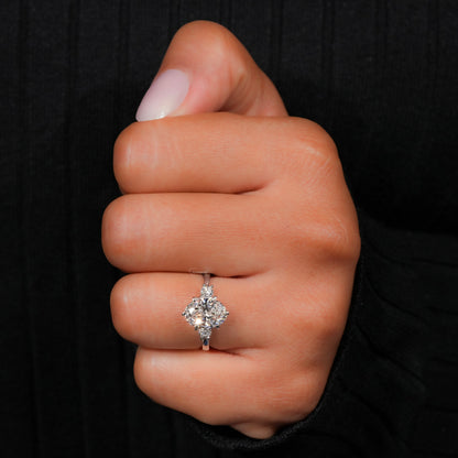2CT Oval Three Stone Lab Grown Diamond Engagement Ring