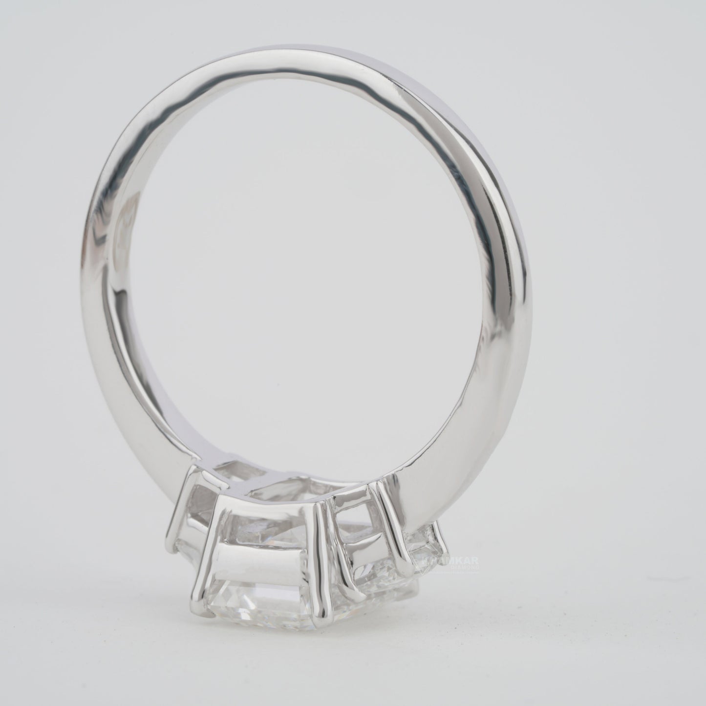 Emerald Cut Lab Diamond Three Stone Anniversary Ring for Her