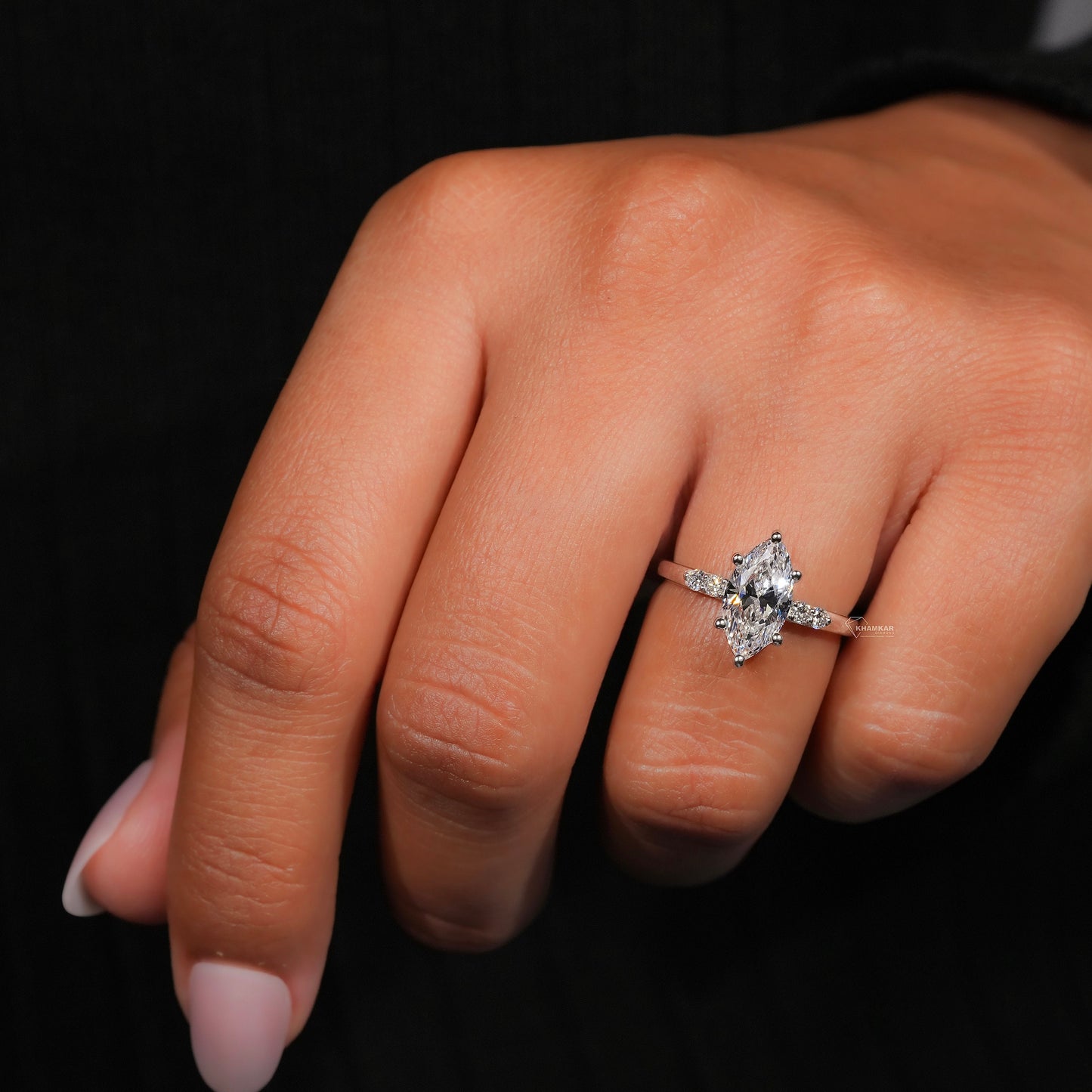 1.50 CT Marquise Cut Lab Diamond Five Stone Engagement Ring for Women