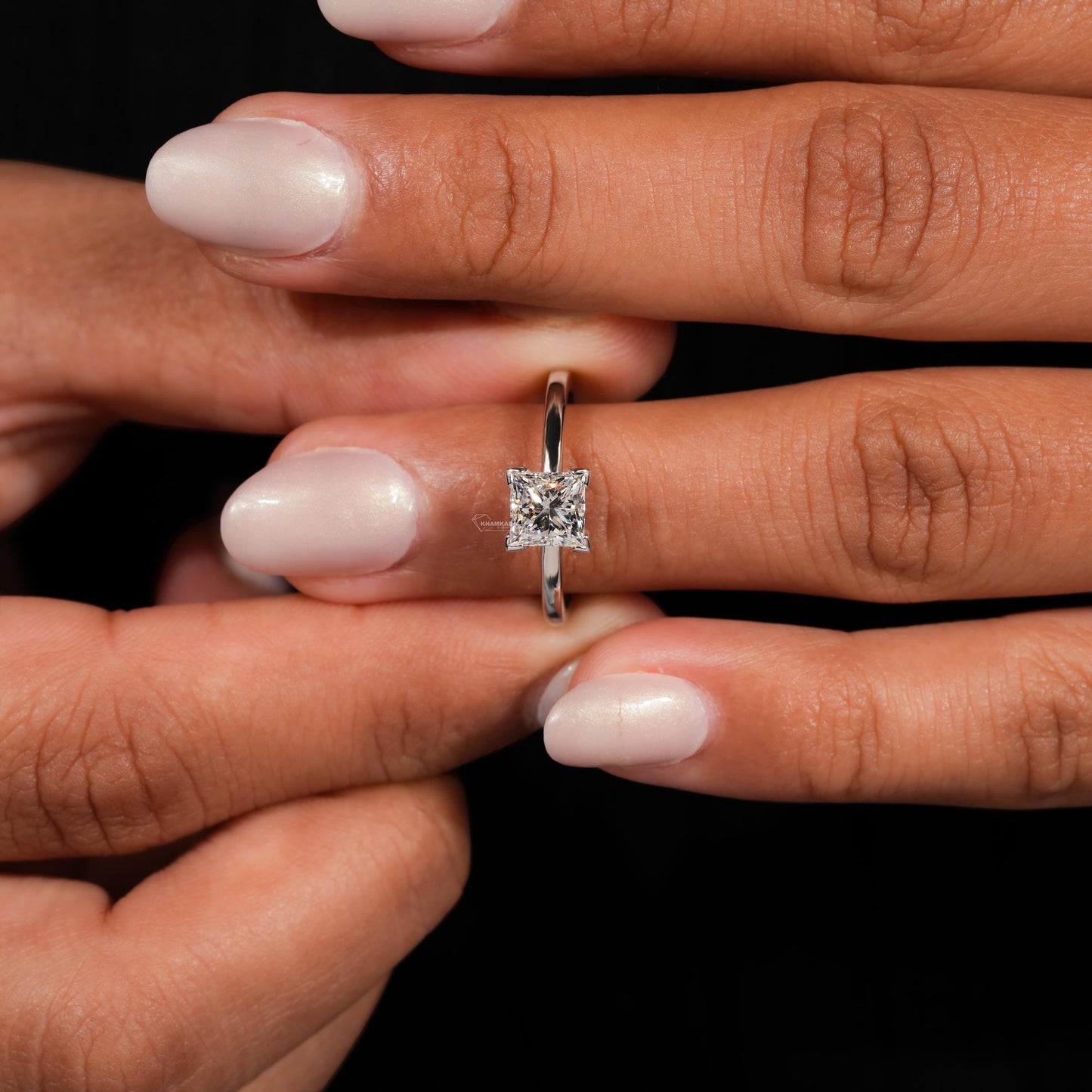 1CT Princess Cut Lab Diamond Ring | Solitaire Engagement Ring