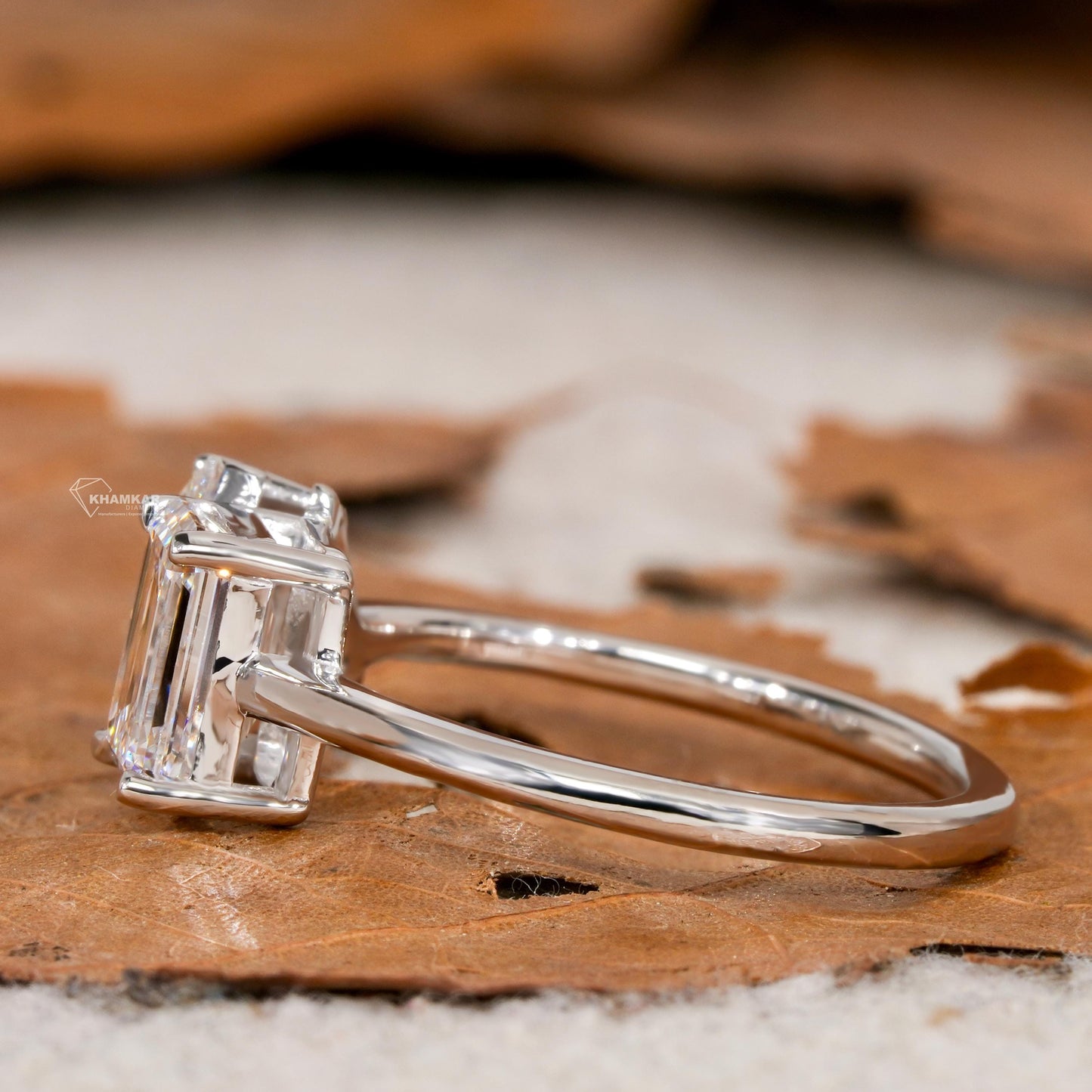 Emerald & Pear Cut Lab Diamond Toi Et Moi Ring – Two Stone Engagement Ring