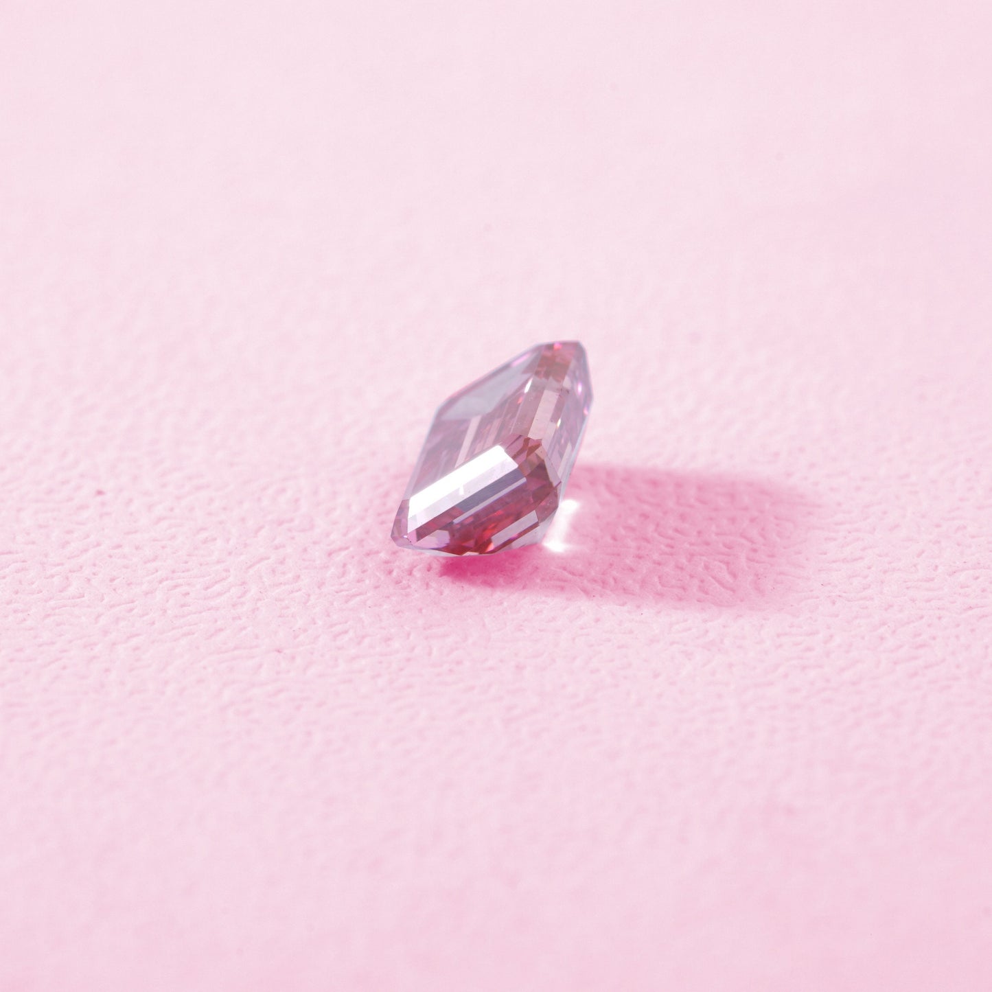 Pink Emerald Cut Lab Grown Diamond | HPHT Loose Diamond