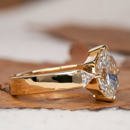 2.00CT Dutch Marquise Lab Diamond Three Stone Engagement Ring For Her