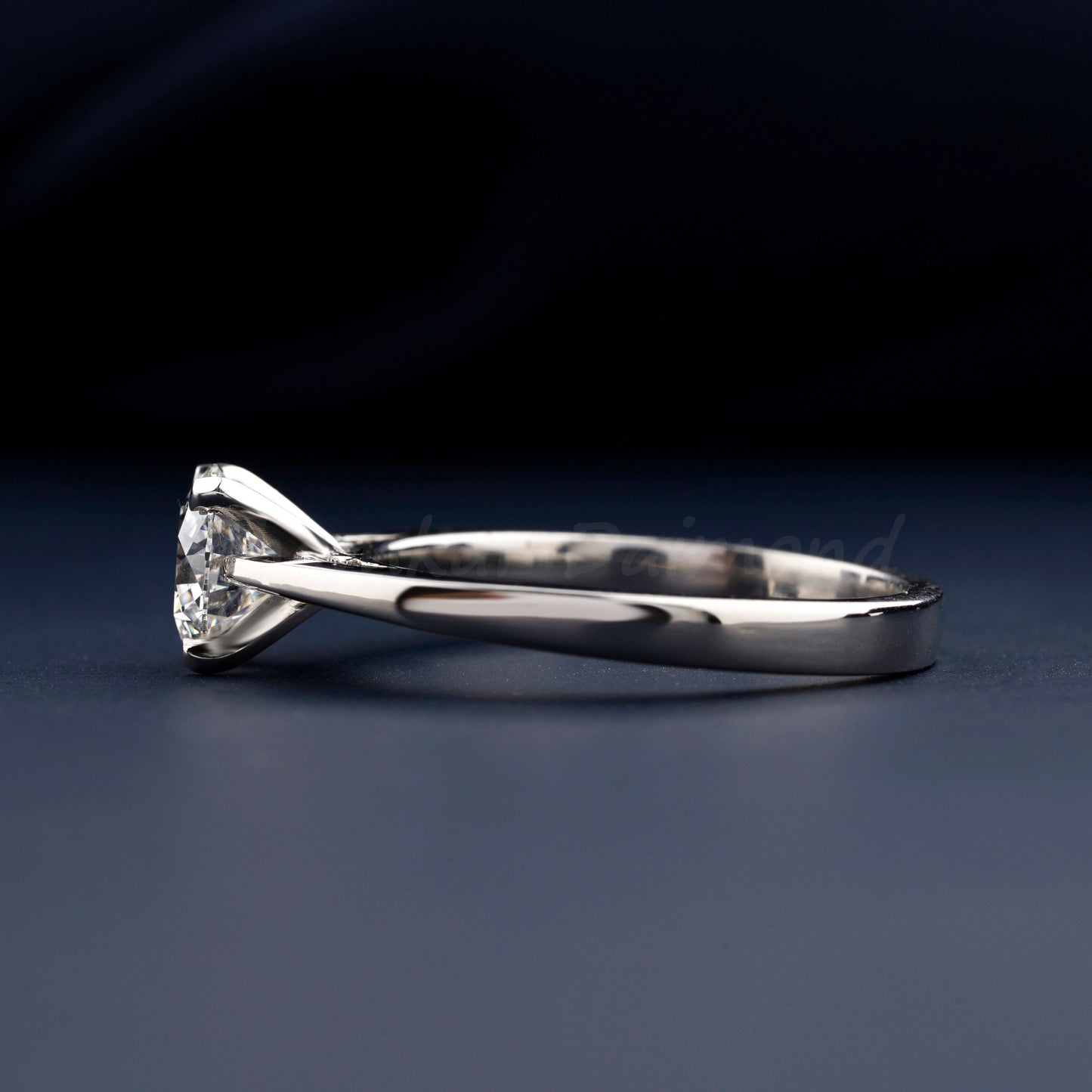 1CT IGI Certified Round Lab Grown Diamond Engagement Ring