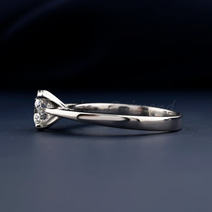 1CT IGI Certified Round Lab Grown Diamond Engagement Ring