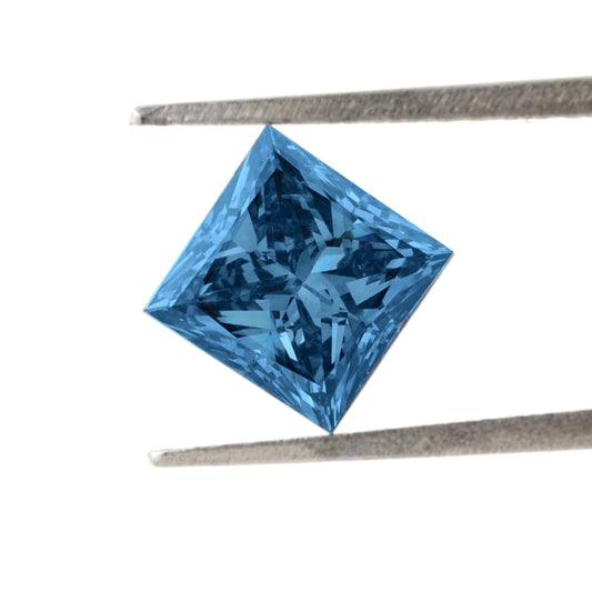 Princess Lab Grown Blue Colored Diamond IGI Certified Diamond Blue Colored Lab Created Diamond 14K White gold Princess Diamond ring