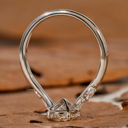 1.00 CT Oval Cut Lab Grown Diamond Platinum Ring with Marquise Side Stones