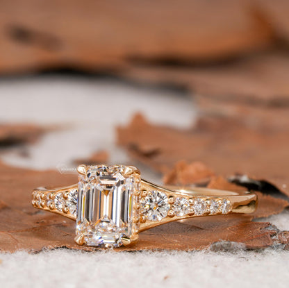1 CT Emerald Cut Lab Diamond Engagement Ring – IGI Certified