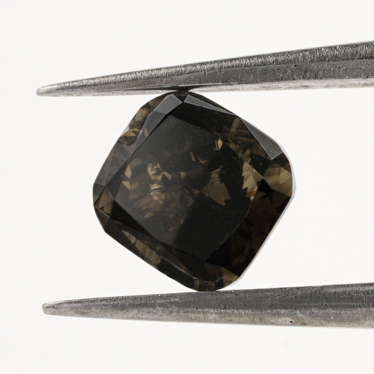 Cushion Lab Grown Black Colored Loose Diamond,Conflict free Diamond,Fancy Colored Diamond, Cushion Cut CVD Diamond Solitaire Pendant