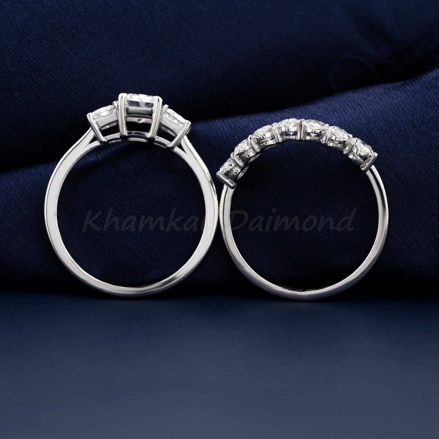 Lab Grown Diamond Bridal Ring Set – Engagement & Wedding Ring Set Gift for Her