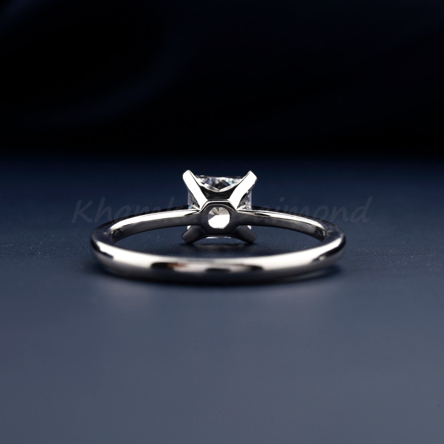1 Ct Princess Cut Lab Diamond Ring, E/VS1 Solitaire Engagement Wedding Ring