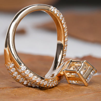 IGI Certified 1CT Radiant Cut Lab Diamond Engagement Ring