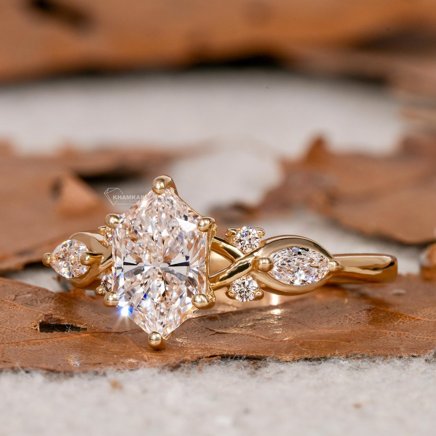 1.00 Ct Dutch Marquise Cut Diamond Engagement Ring,Lab Grown Diamond Wedding Ring,IGI Certified,Antique Cut Diamond,Anniversary Ring For Her