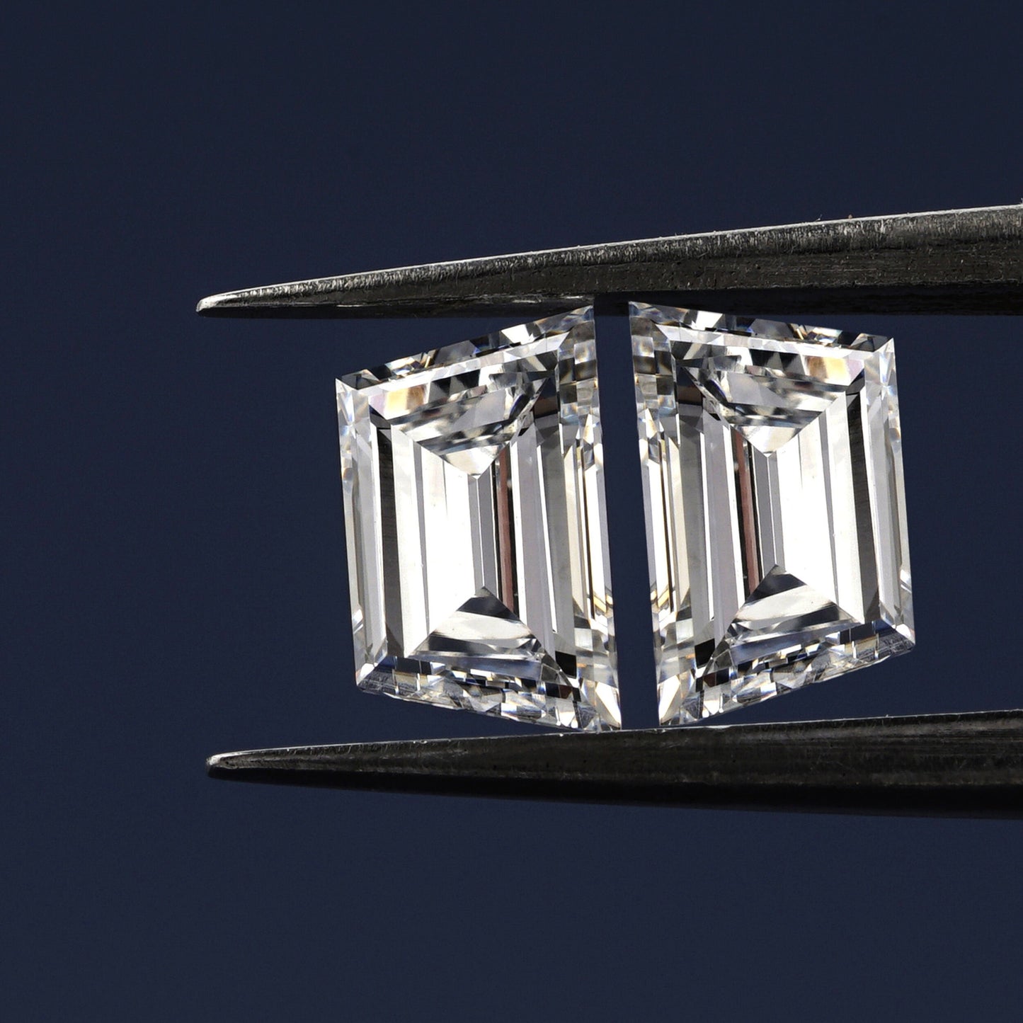 Trapezoid Lab Grown Diamond 14K White Gold Side Trapezoid Three Stone Diamond Ring Eco-Friendly Diamond Ring For Solitaire Studs Earring