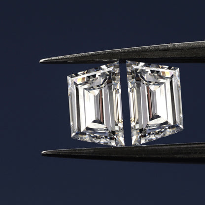 Trapezoid Lab Grown Diamond 14K White Gold Side Trapezoid Three Stone Diamond Ring Eco-Friendly Diamond Ring For Solitaire Studs Earring