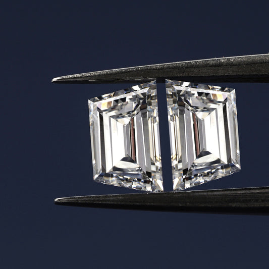 Trapezoid Lab Grown Diamond 14K White Gold Side Trapezoid Three Stone Diamond Ring Eco-Friendly Diamond Ring For Solitaire Studs Earring